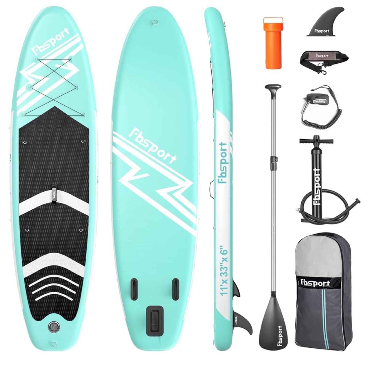 FbSport Inflatable Stand Up Paddle Board - Aqua