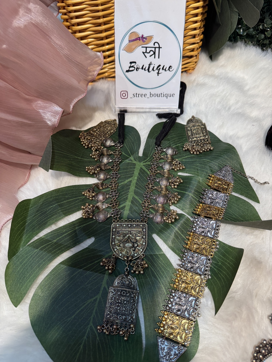 Oxidized Silver Necklace Set