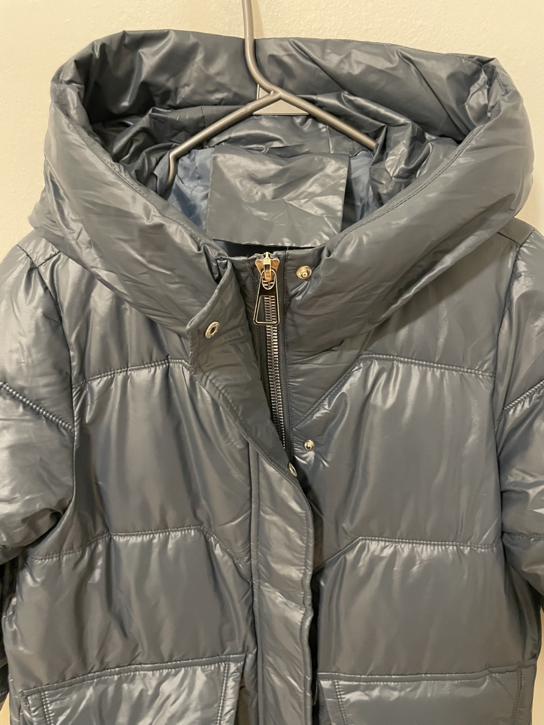 Women's Long Puffer Coat with Hood - photo 2