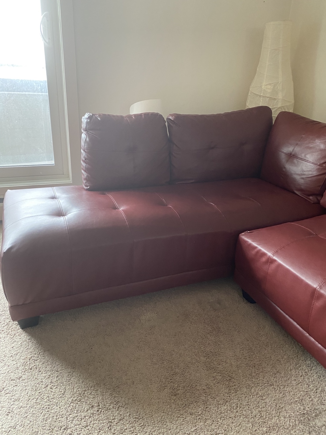 Red Leather Sectional Sofa - photo 2