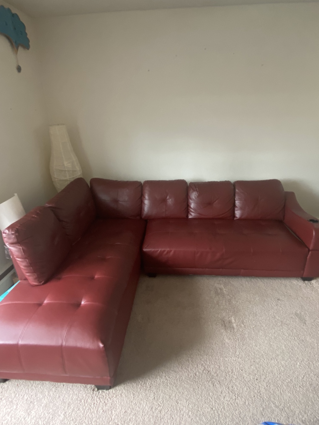 Red Leather Sectional Sofa