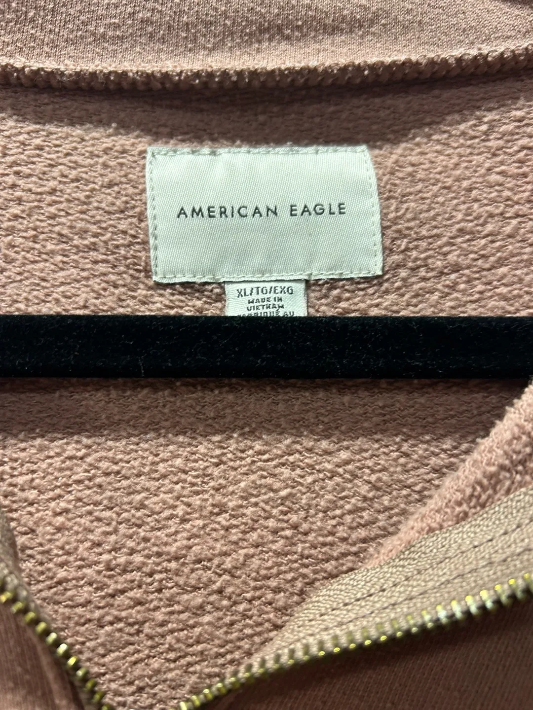 American Eagle mauve 1/4 zip cropped pullover 🏈 image indicator(2)