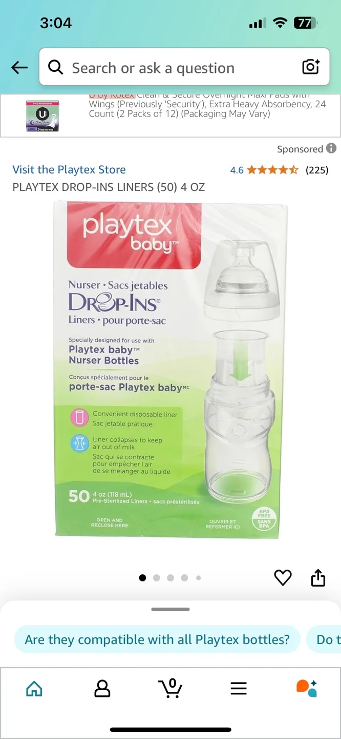Playtex Baby Drop-Ins Nurser Bottle Liners - 3bottles image indicator(3)