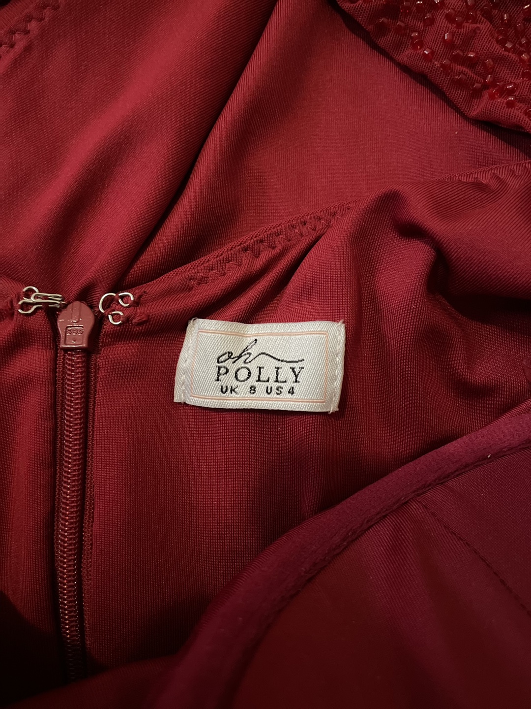 Oh Polly Red Beaded Maxi Dress Size 4 - photo 5