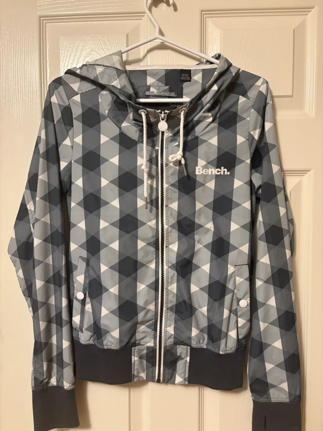Bench Women's Gray and White Hooded Jacket Size Small image indicator(2)