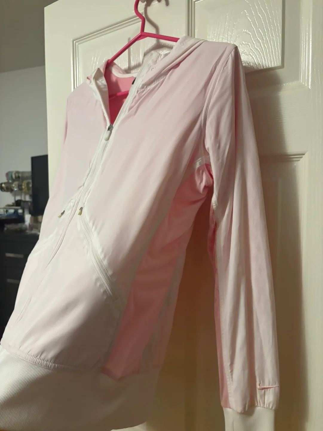Nike Pink and White Zip-Up Hoodie Jacket image indicator(3)