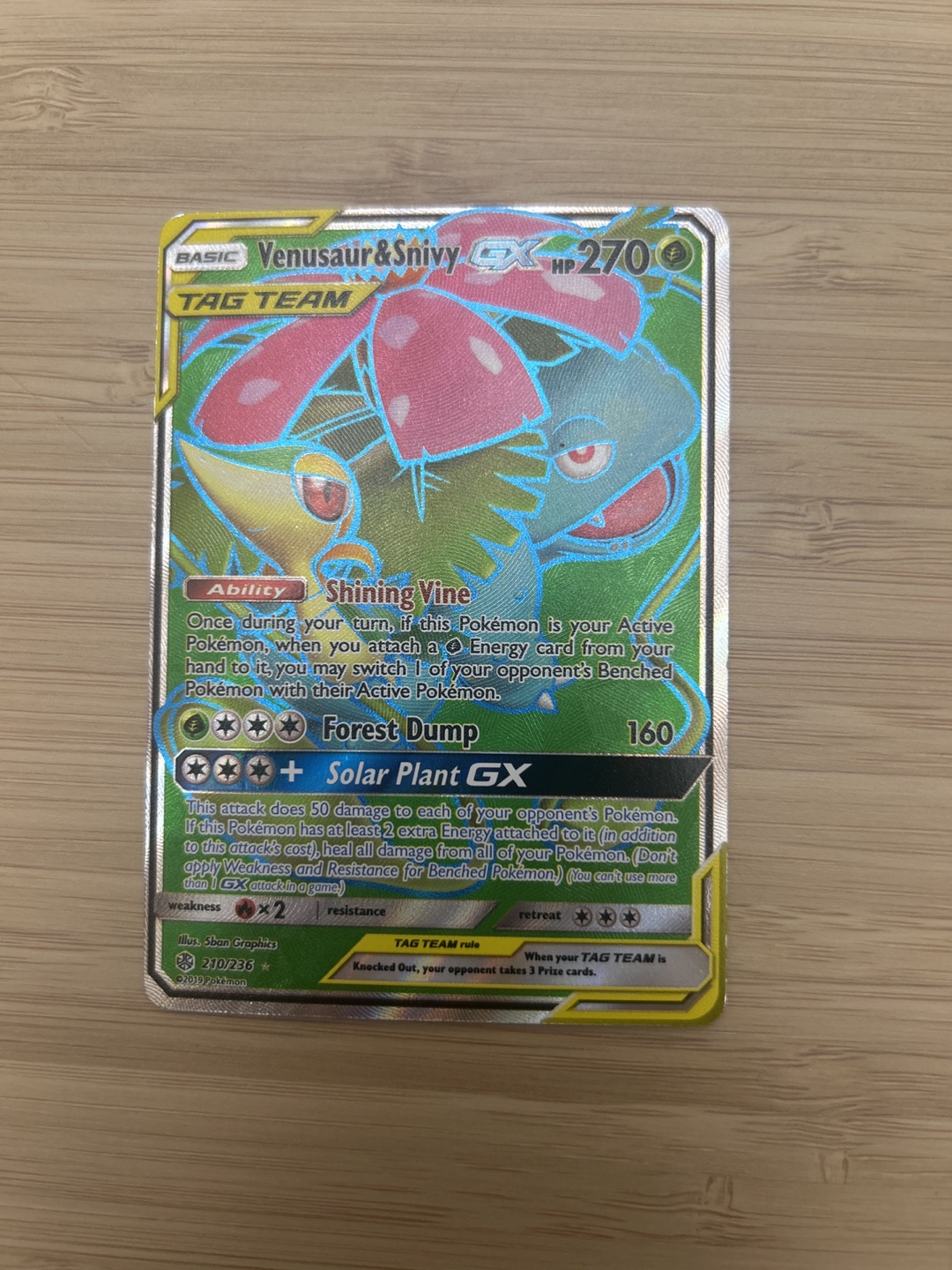 Pokemon TCG Venusaur & Snivy GX Tag Team Card 210/214