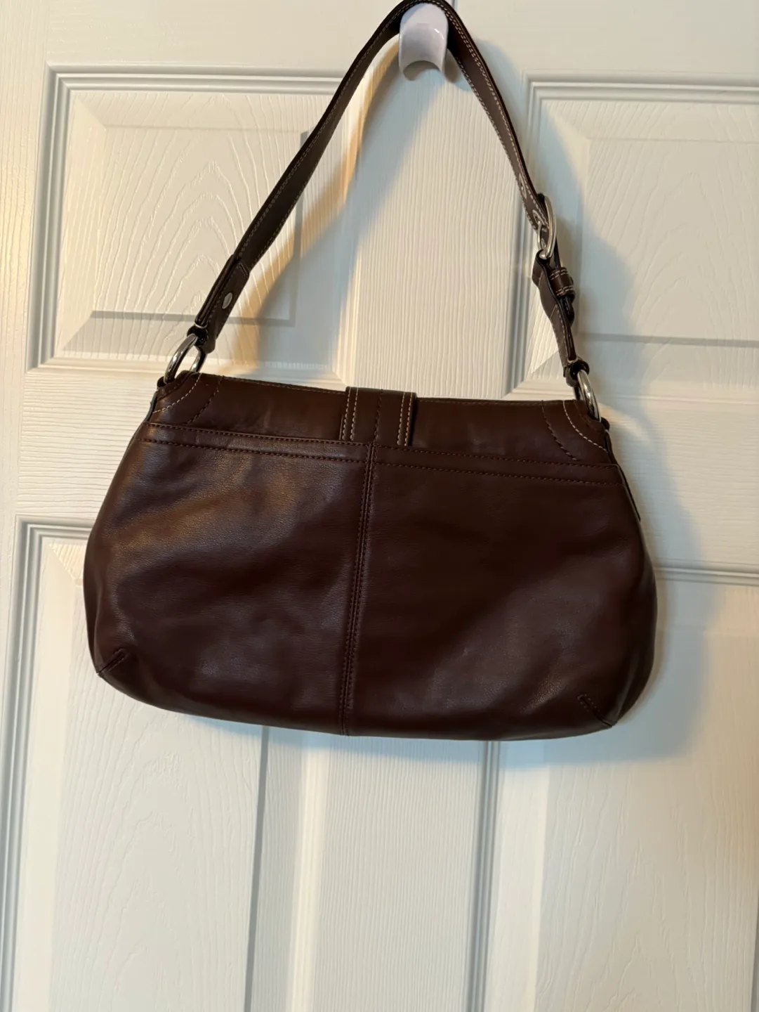 Vintage  Coach Brown Leather Shoulder Bag image indicator(4)