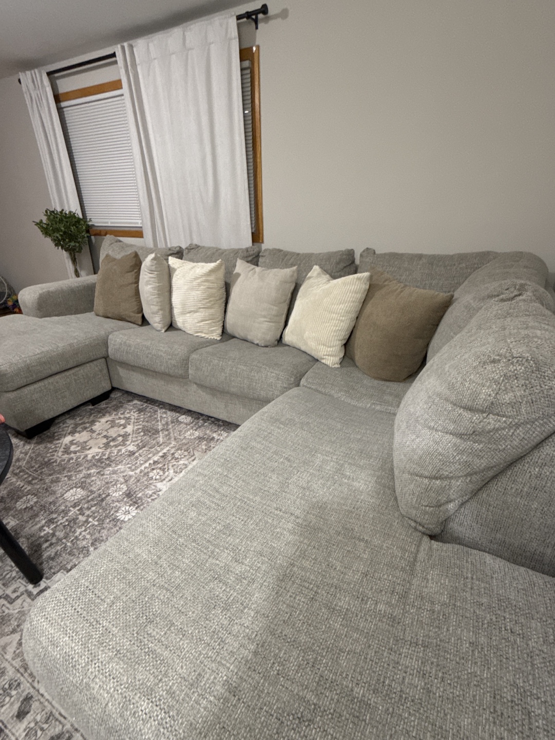 Gray Sectional Sofa with Chaise Lounge - photo 4