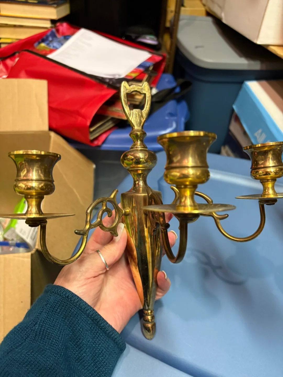 Brass Candelabra Set - 5-Arm & 2 Matching Wall Sconces image indicator(4)