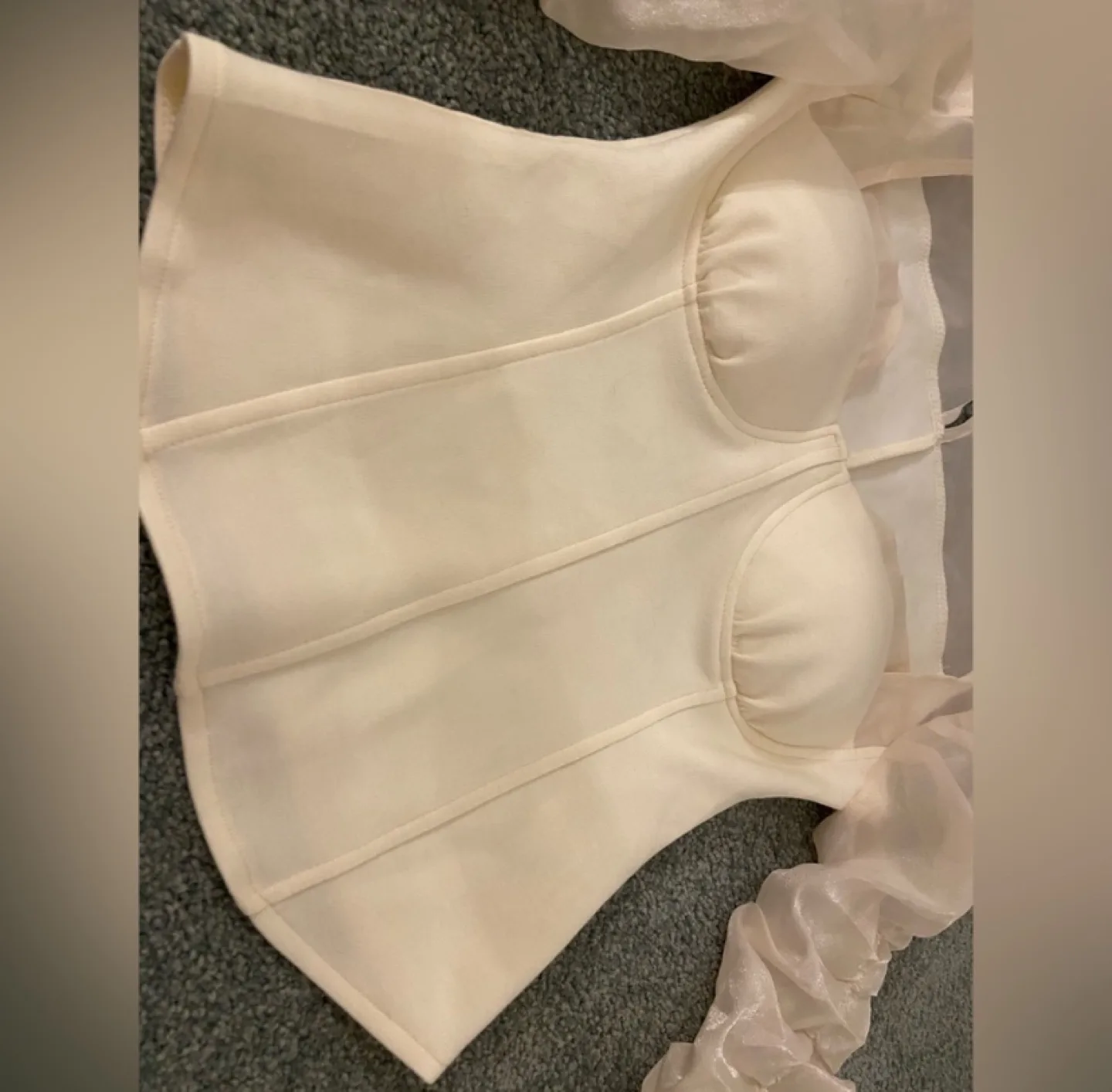 Justqin Mesh Sleeve Corset Style Blouse 🏈 image indicator(5)