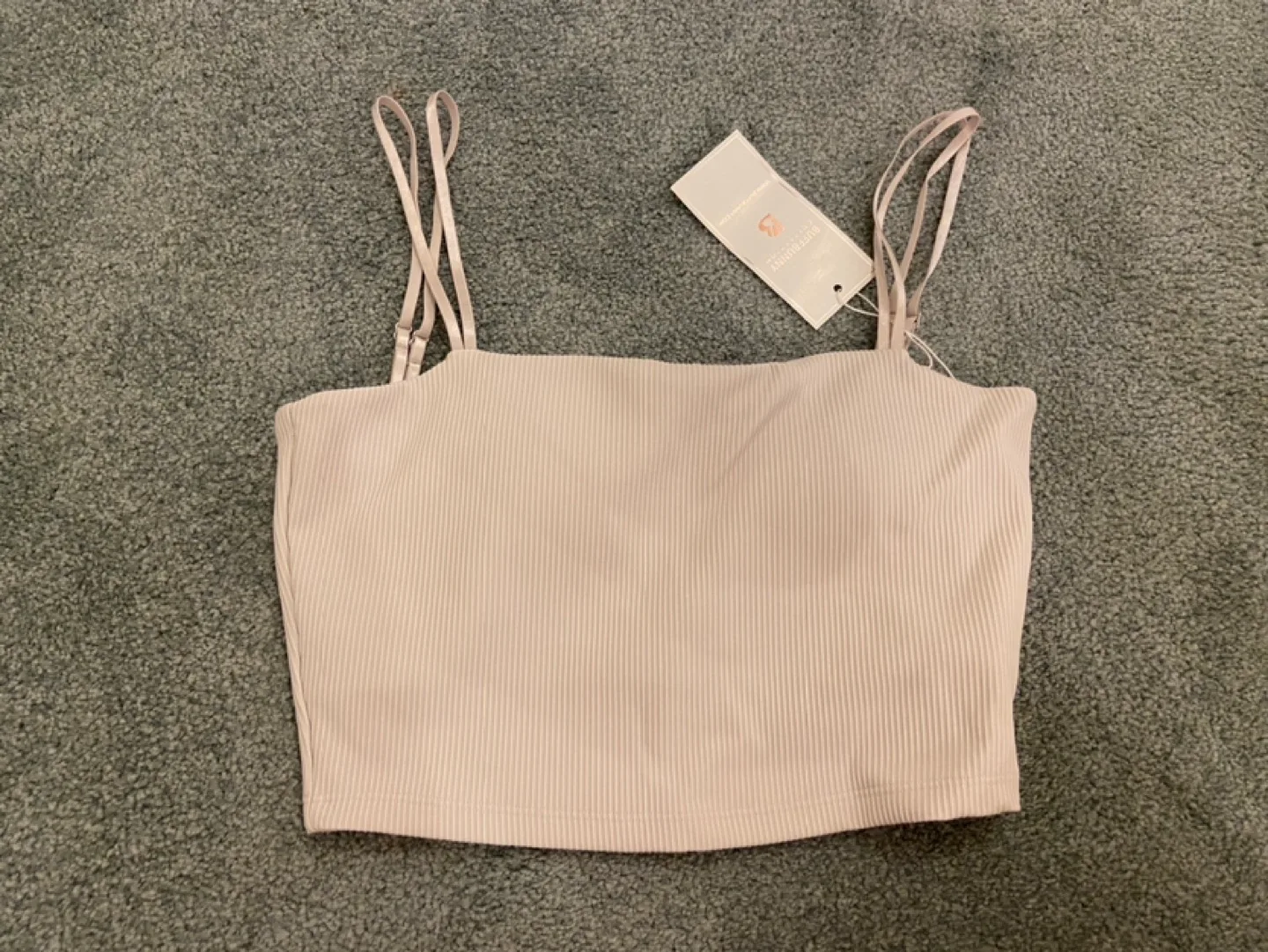 BNWT Buffbunny Material Girl Ribbed Tank - Off White 🏈 image indicator(4)