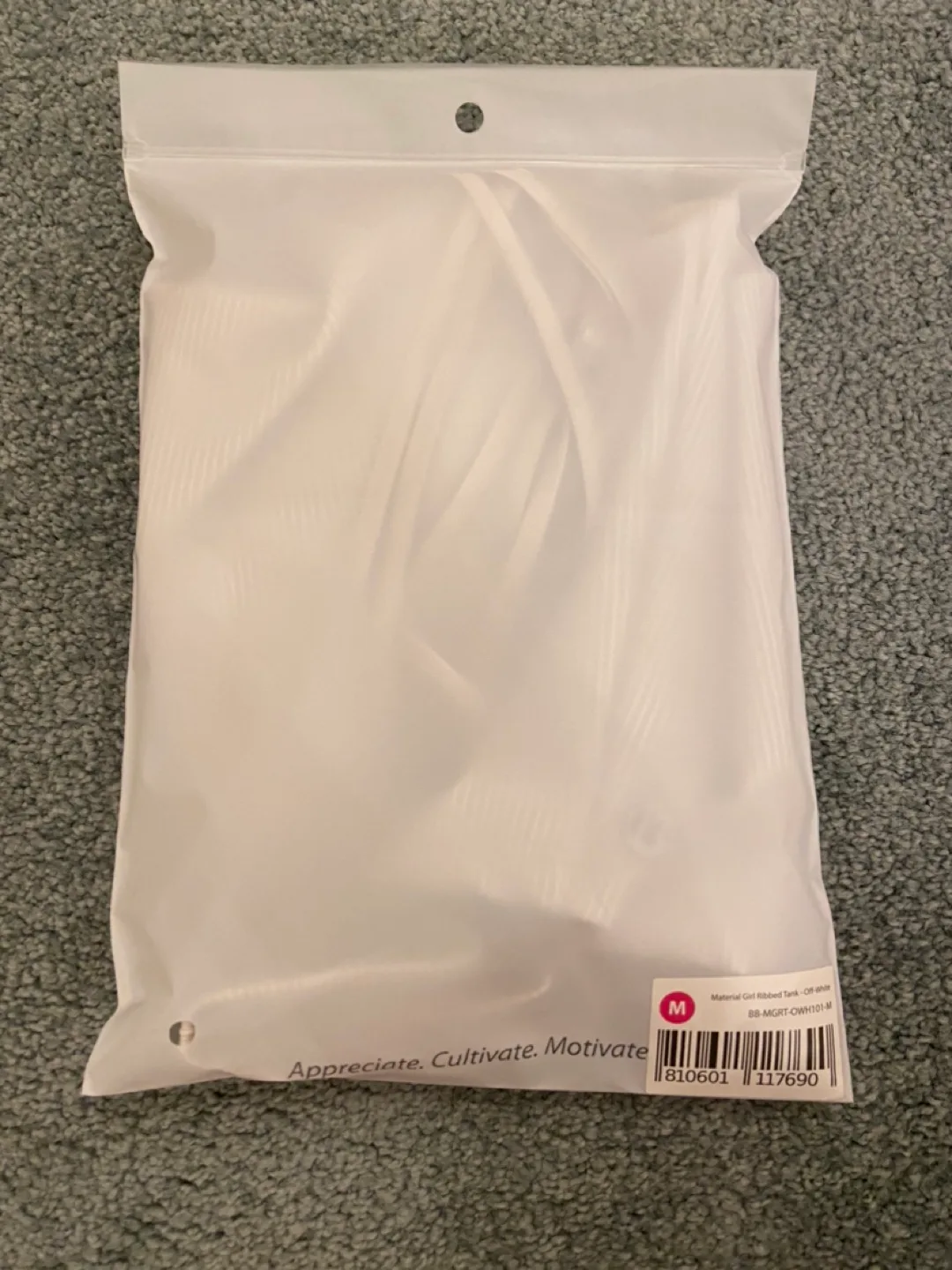 BNWT Buffbunny Material Girl Ribbed Tank - Off White 🏈 image indicator(9)