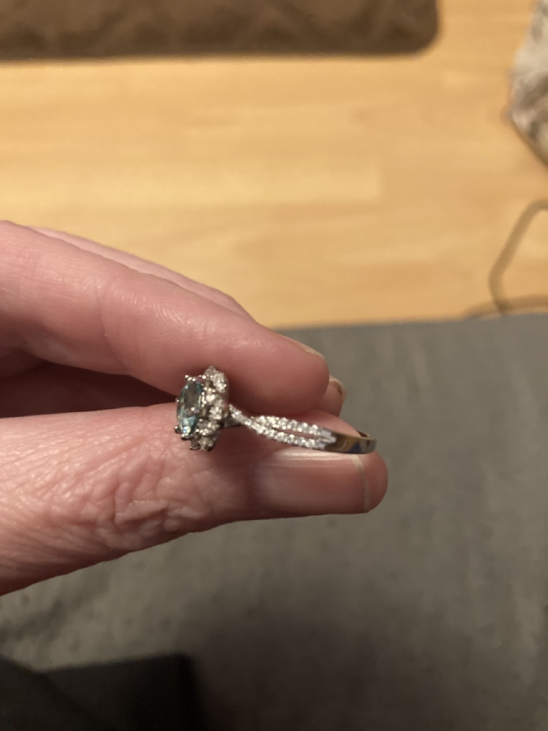 GRA Moissanite Halo Engagement Ring - photo 5