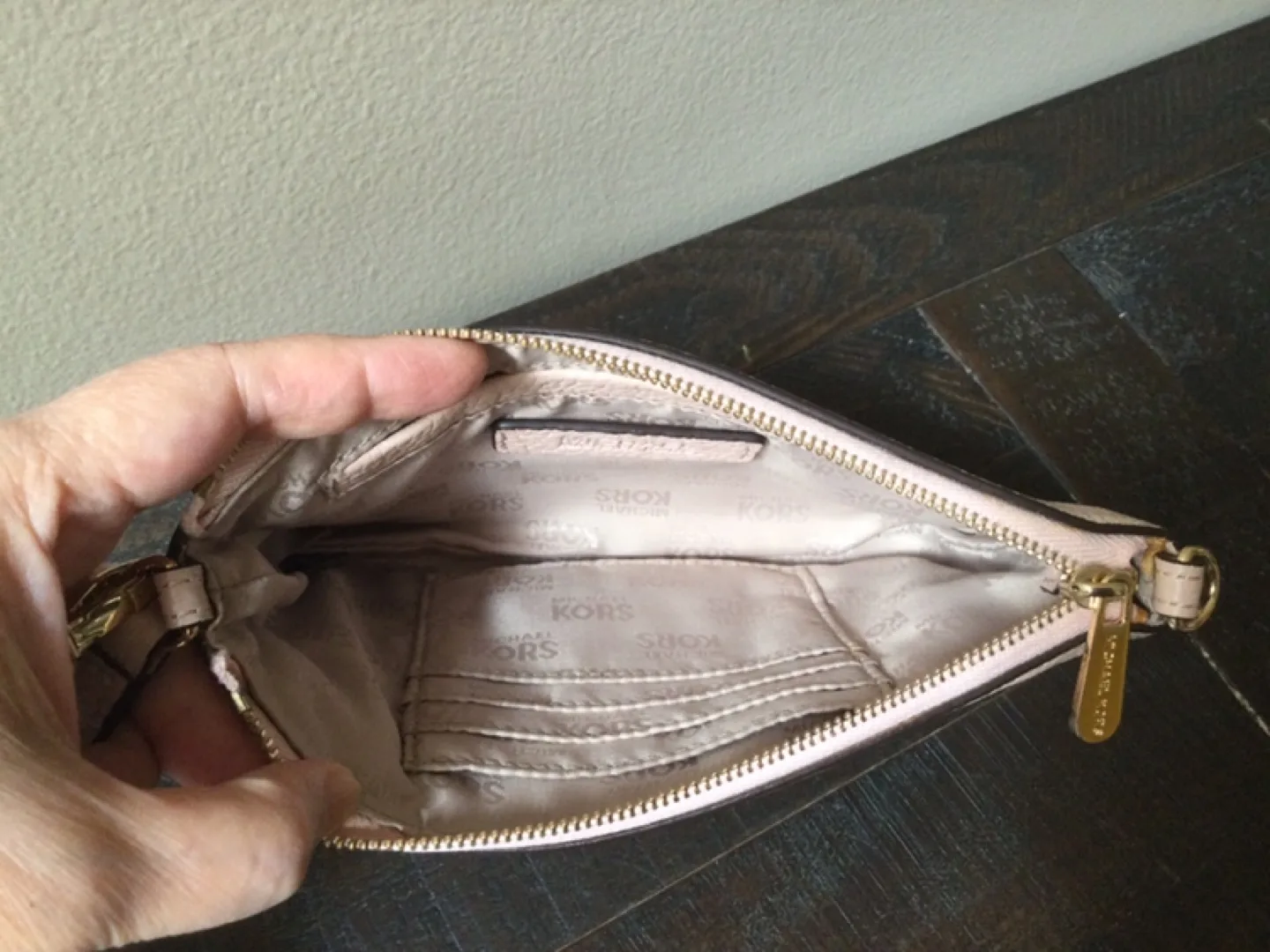Michael Kors Pale Pink Leather Wristlet image indicator(4)