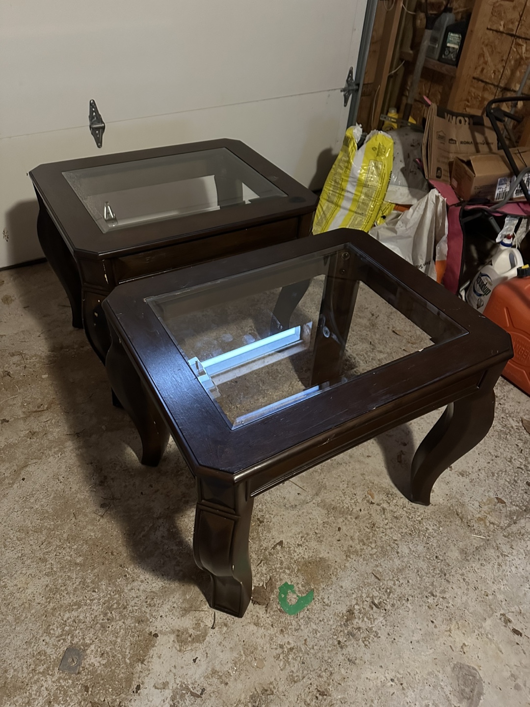 Wooden Coffee Tables with Glass Tops(GOOD CONDITION)