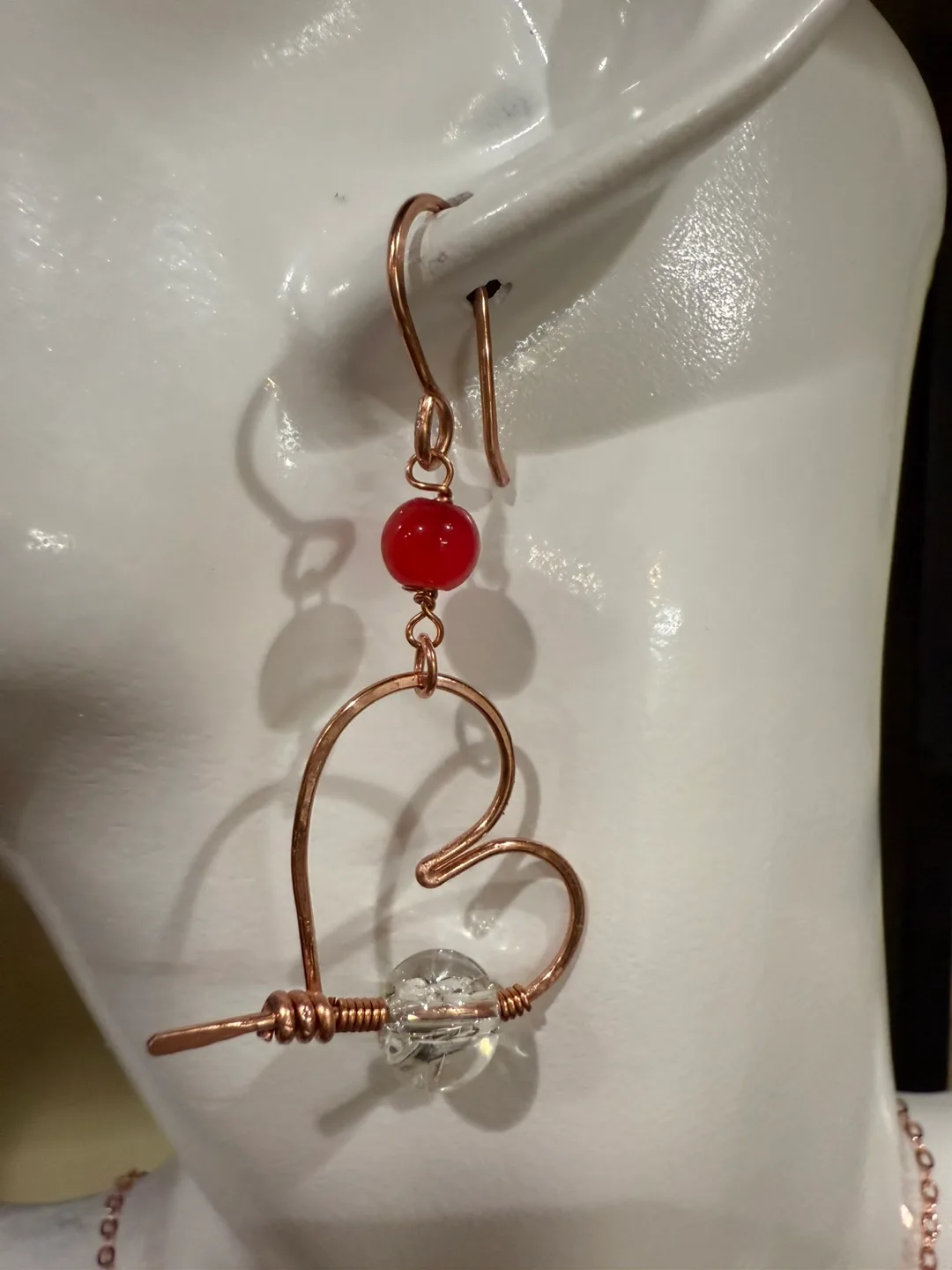 Copper Wire Heart Necklace and Earrings Set image indicator(2)