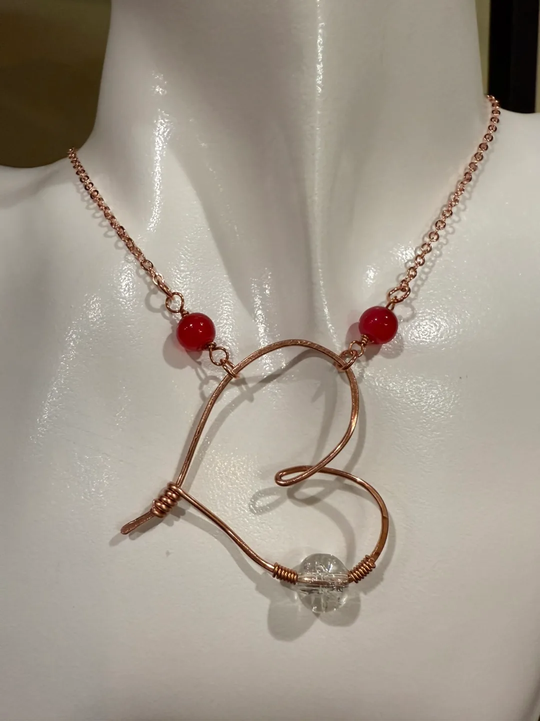 Copper Wire Heart Necklace and Earrings Set image indicator(3)