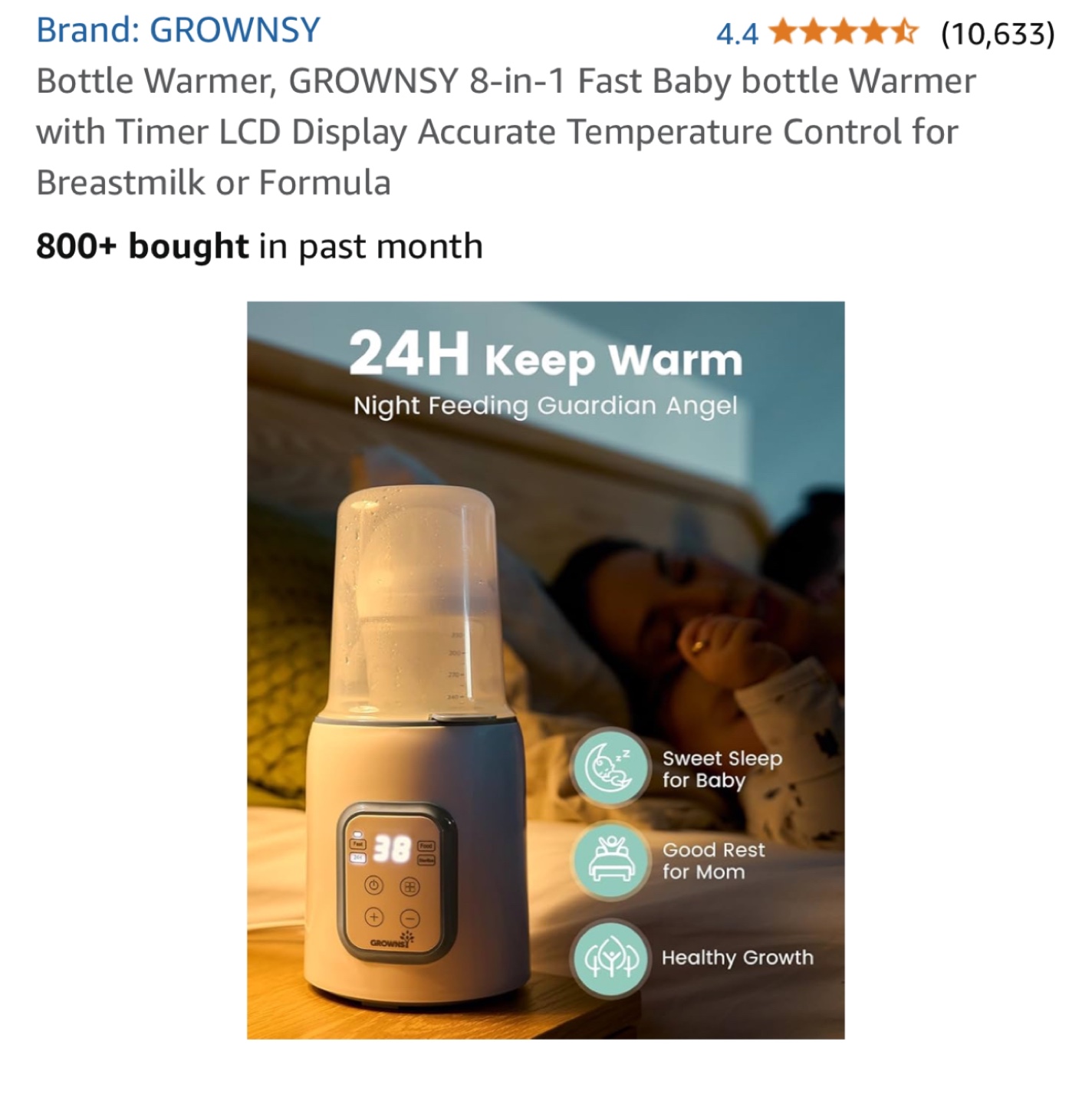 Grownsi 8-in-1 Baby Bottle Warmer with LCD Display - photo 5