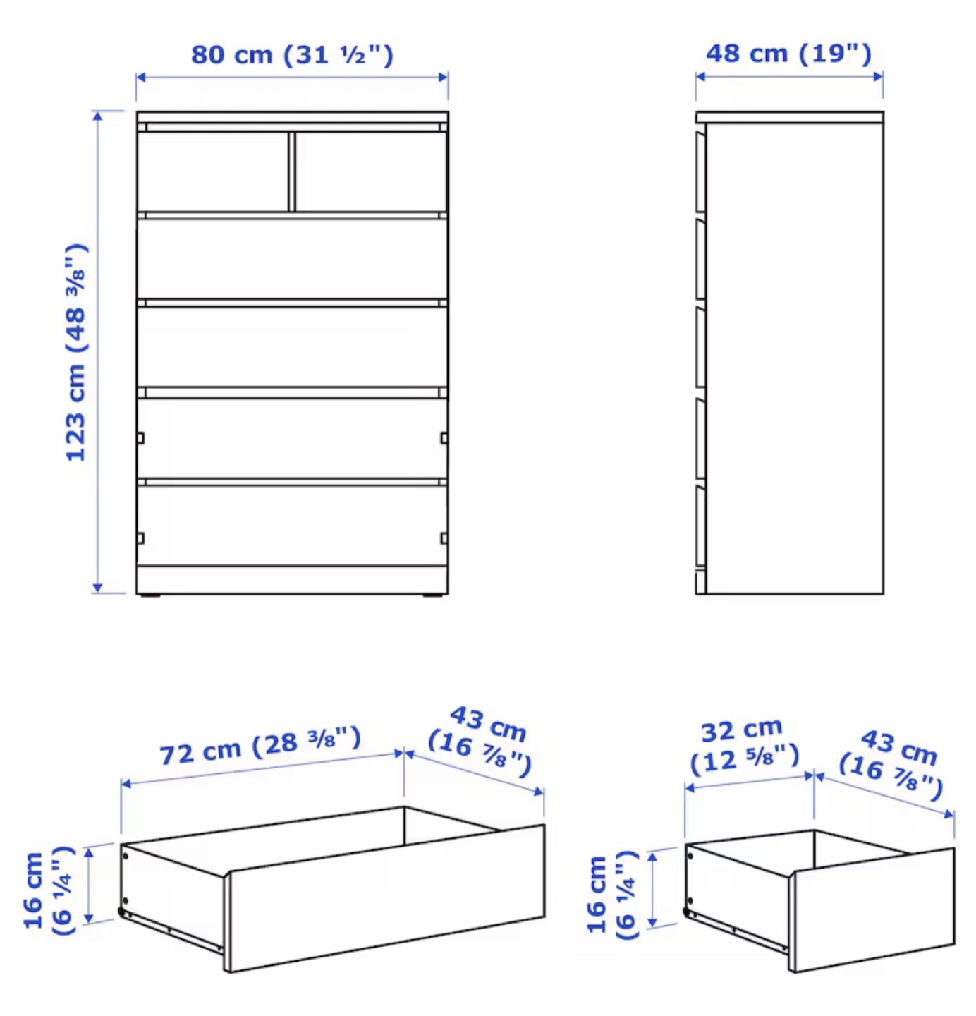 MALM 6-drawer Chest - Dark Brown - photo 5