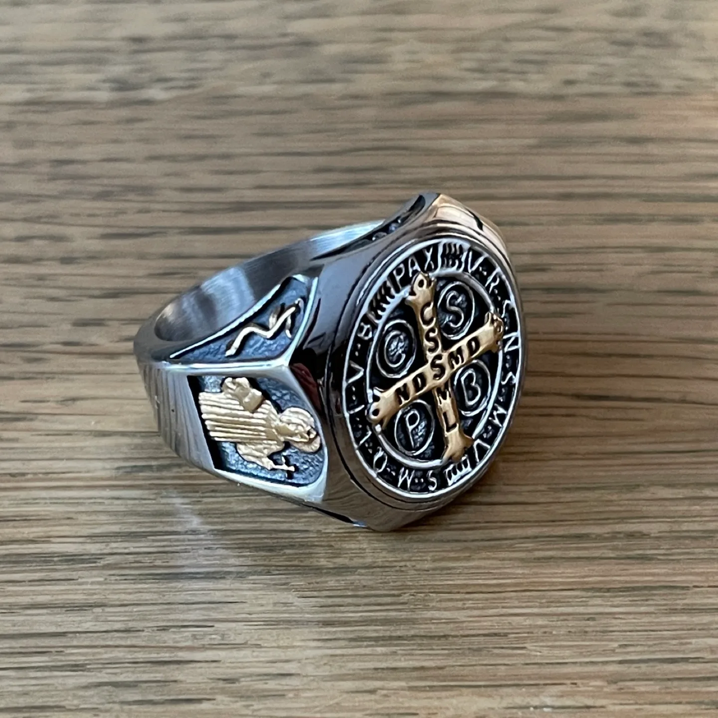 Cross St. Benedict stainless steel 316 ring (sizes 9 & 10) image indicator(3)