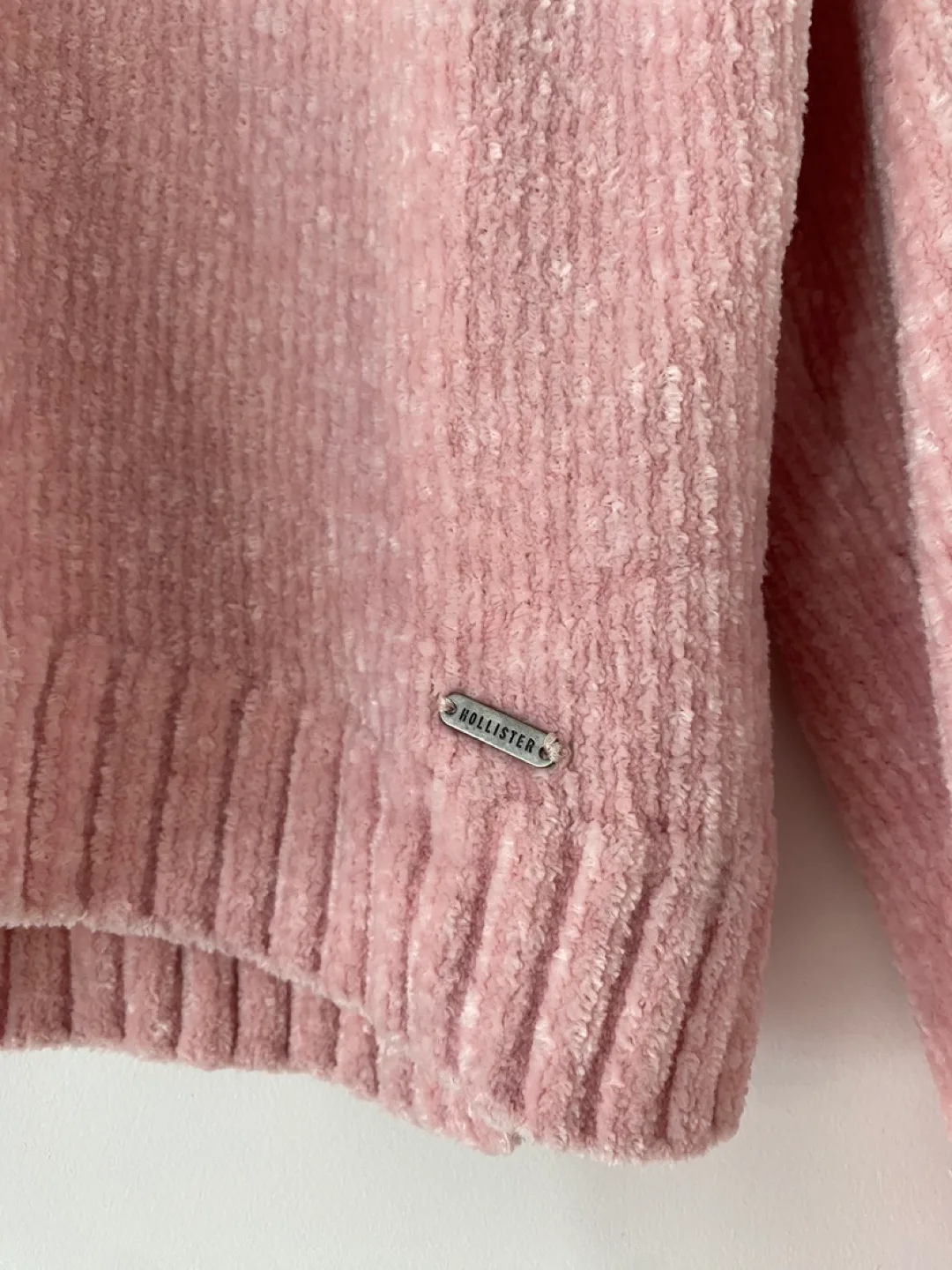 Hollister Pink Velvet Suede Sweater - Size Small image indicator(3)