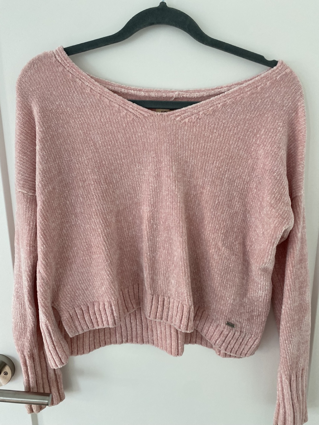 Hollister Pink Velvet Suede Sweater - Size Small