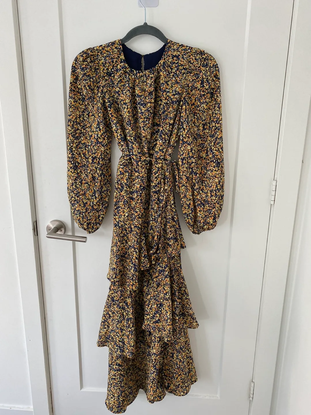 Floral Midi Dress with Tiered Skirt - Size Xs image indicator(6)