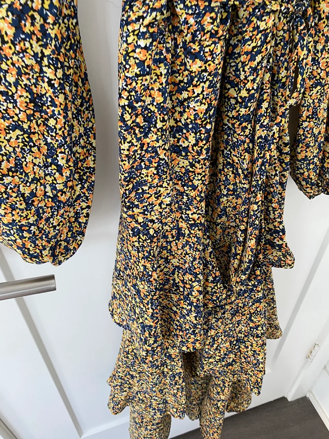 Floral Midi Dress with Tiered Skirt - Size Xs image indicator(4)