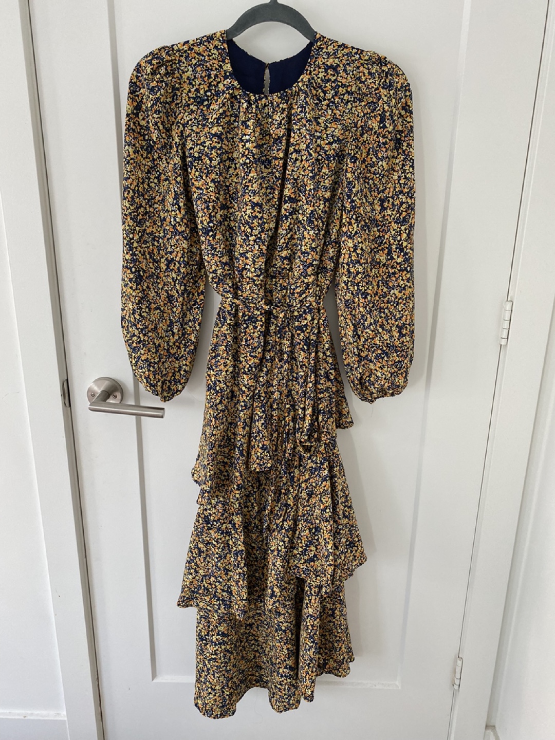 Floral Midi Dress with Tiered Skirt - Size Xs - photo 2