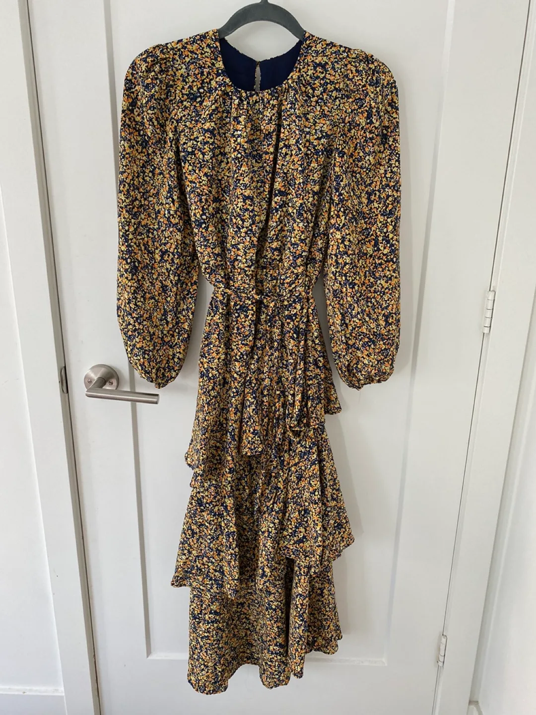 Floral Midi Dress with Tiered Skirt - Size Xs image indicator(2)