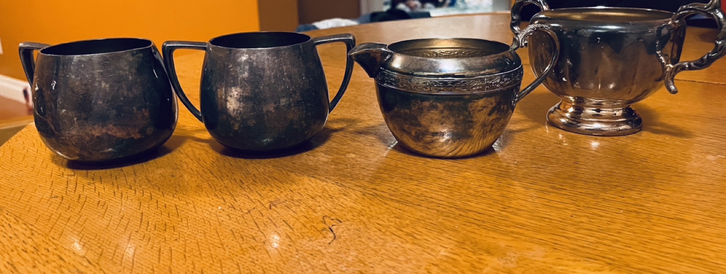 Vintage Silver Plated Creamer and Sugar Set 🏈
