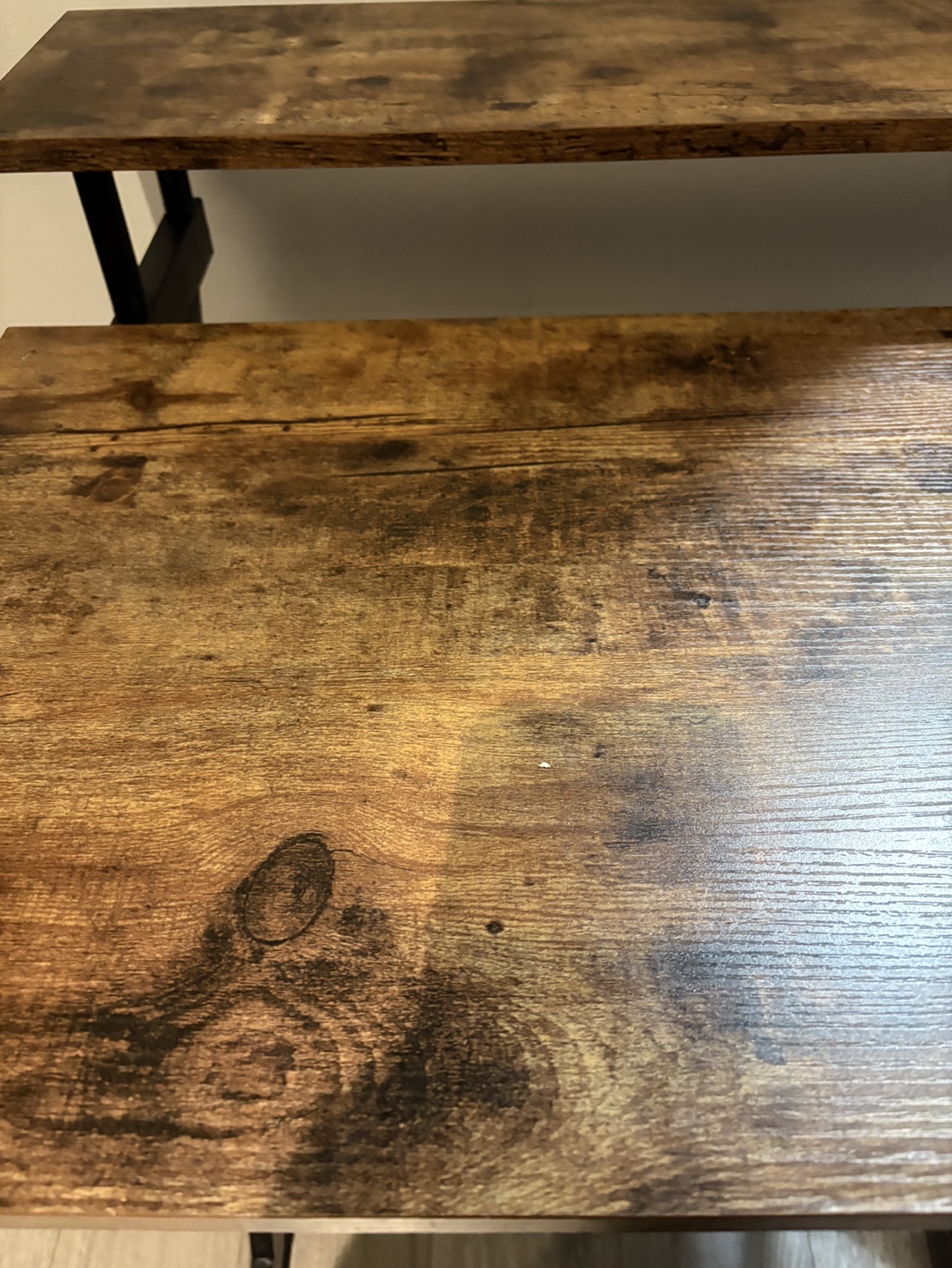 Two-Tier Computer Desk - Rustic Brown - photo 3