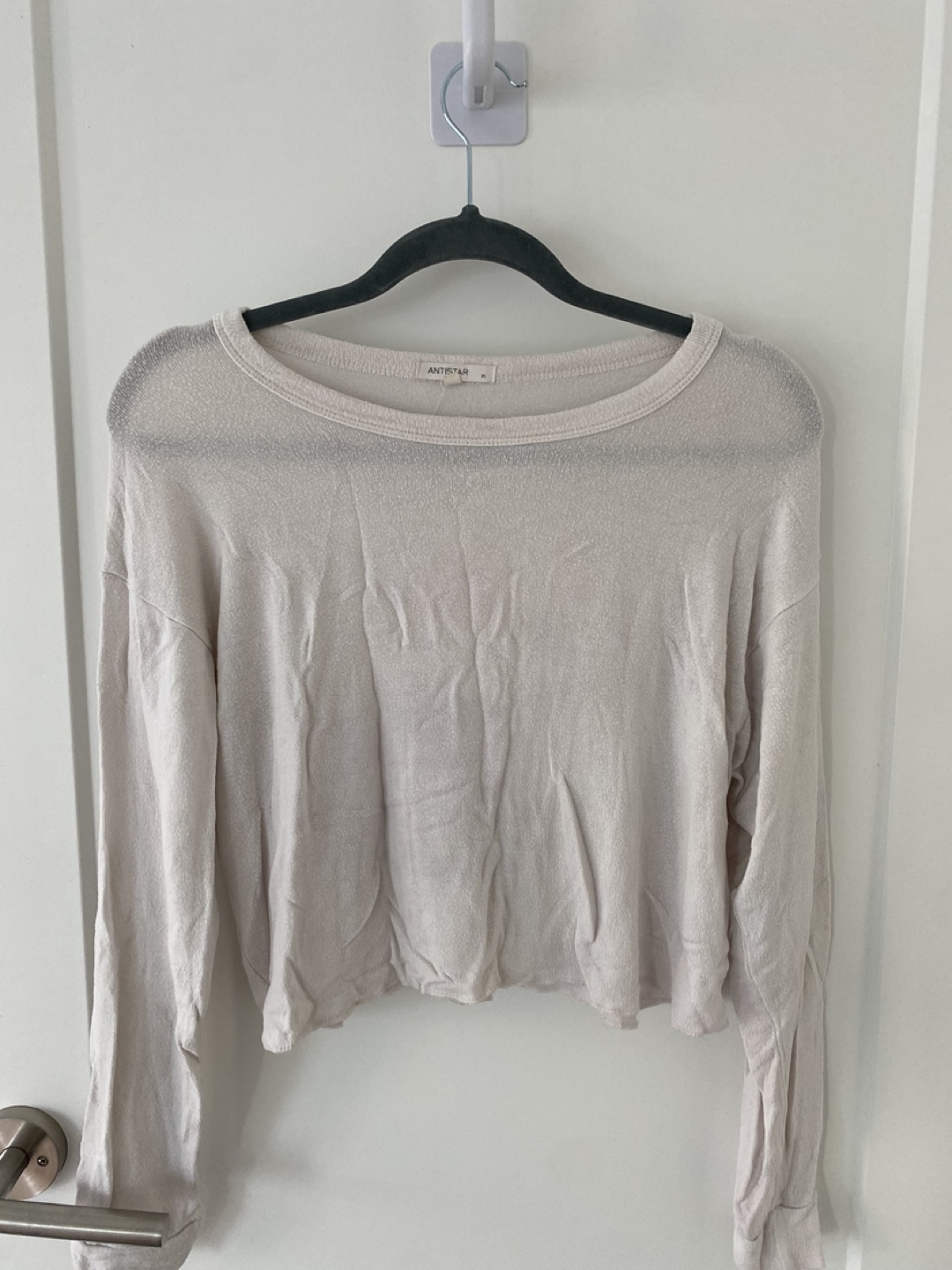 Antistar Cream Cropped Long Sleeve Sweater XS - photo 2