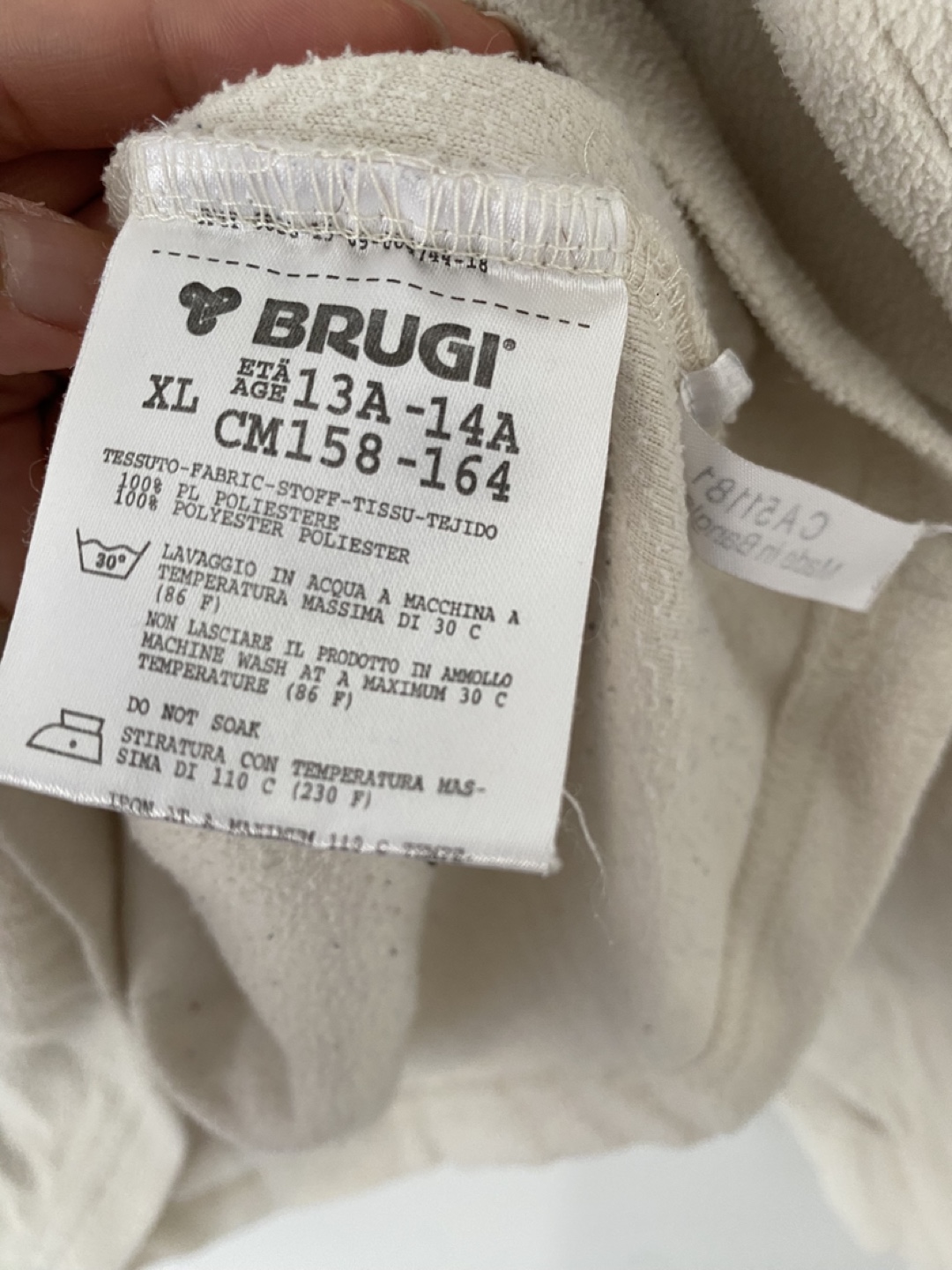 Brugi Beige Fleece Pullover Size XL - photo 4