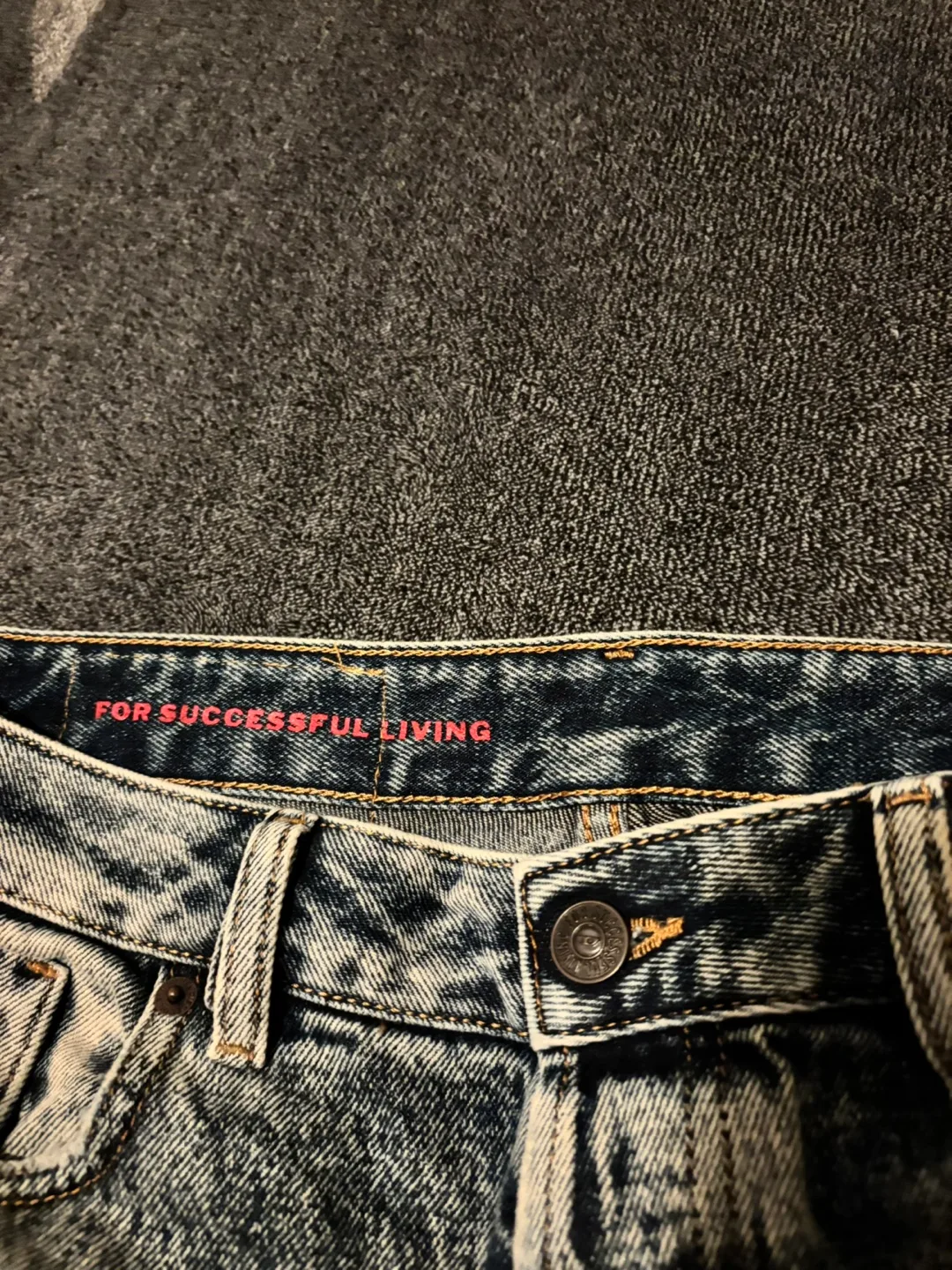 Diesel Distressed Regular Fit High Straight Legged Denim image indicator(3)