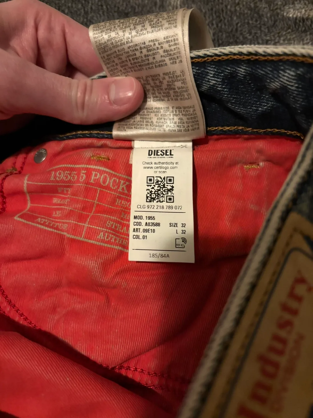 Diesel Distressed Regular Fit High Straight Legged Denim image indicator(8)