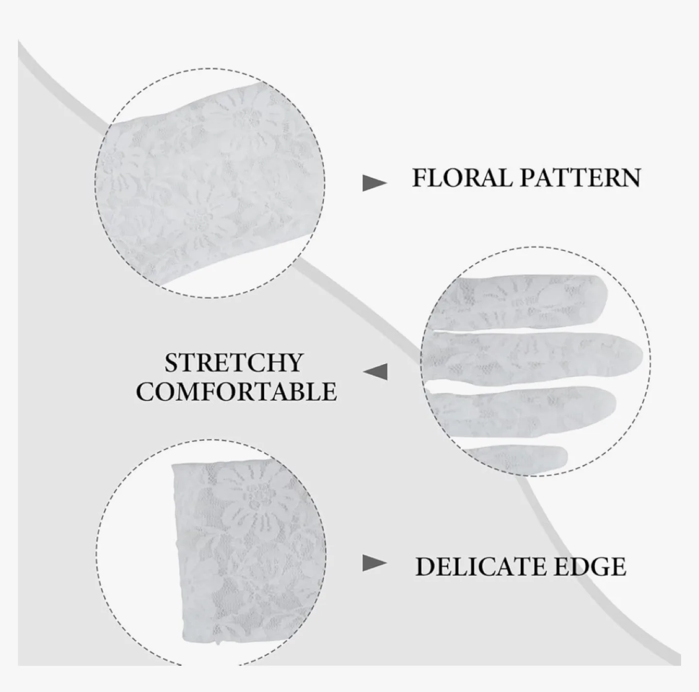 Women's White Lace Gloves - Bridal Wedding Party image indicator(3)