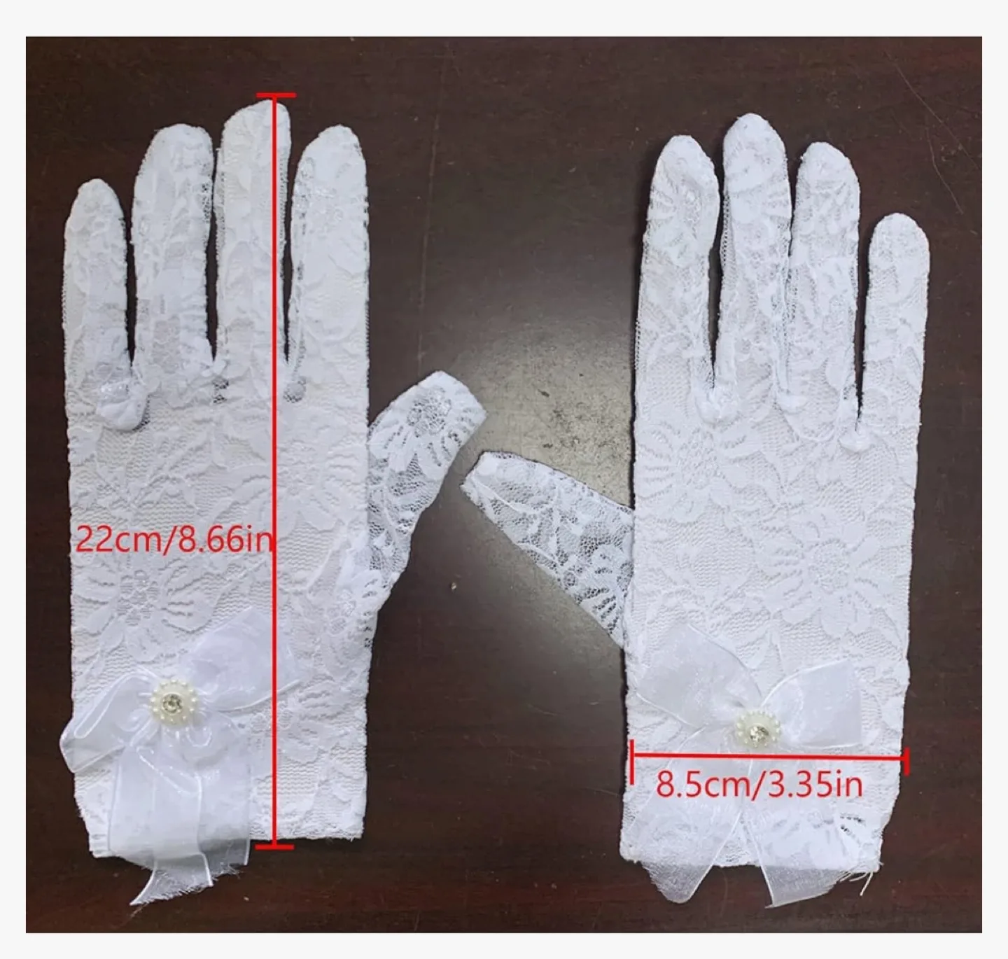 AWOCAN Women's Lace Elegant Short Gloves image indicator(3)