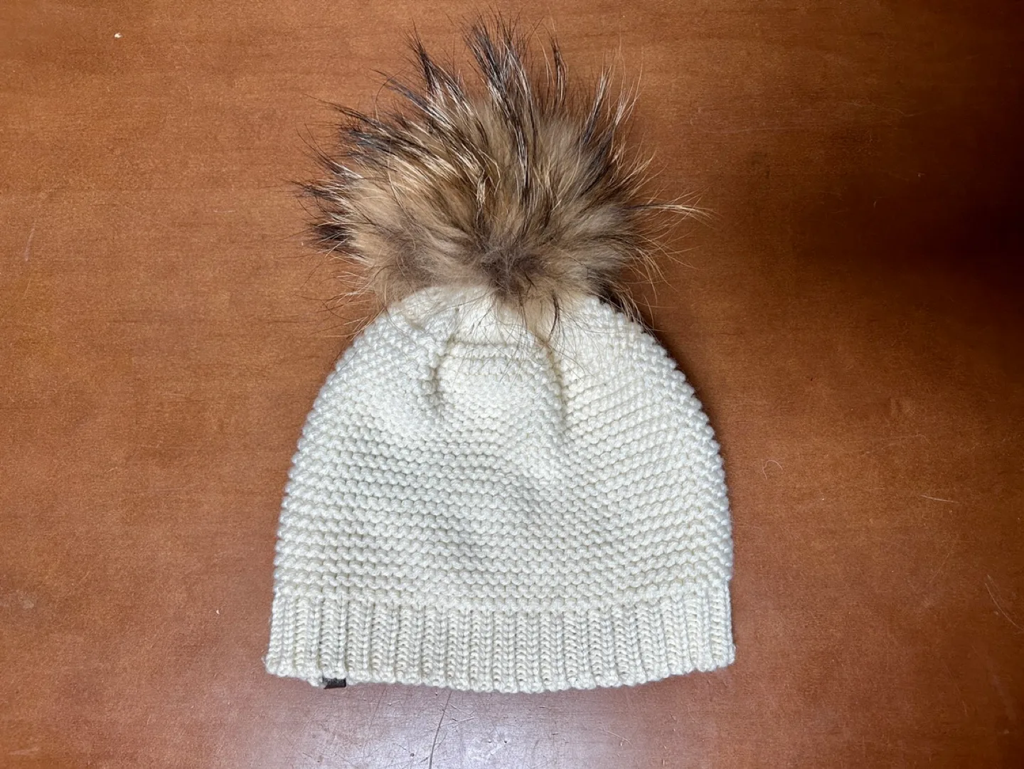 Rudsak Knitted Beige Pom Pom (Raccoon Fur) Toque (One Size) thumbnail