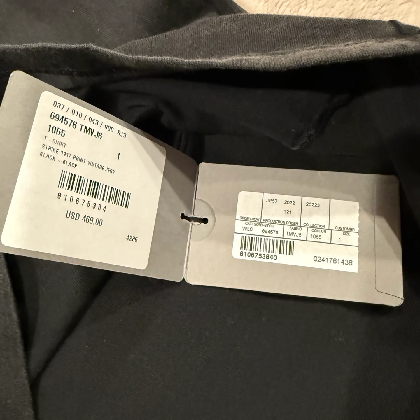 Balenciaga Strike 1917 Print Vintage Wash Black Oversized Tee image indicator(6)