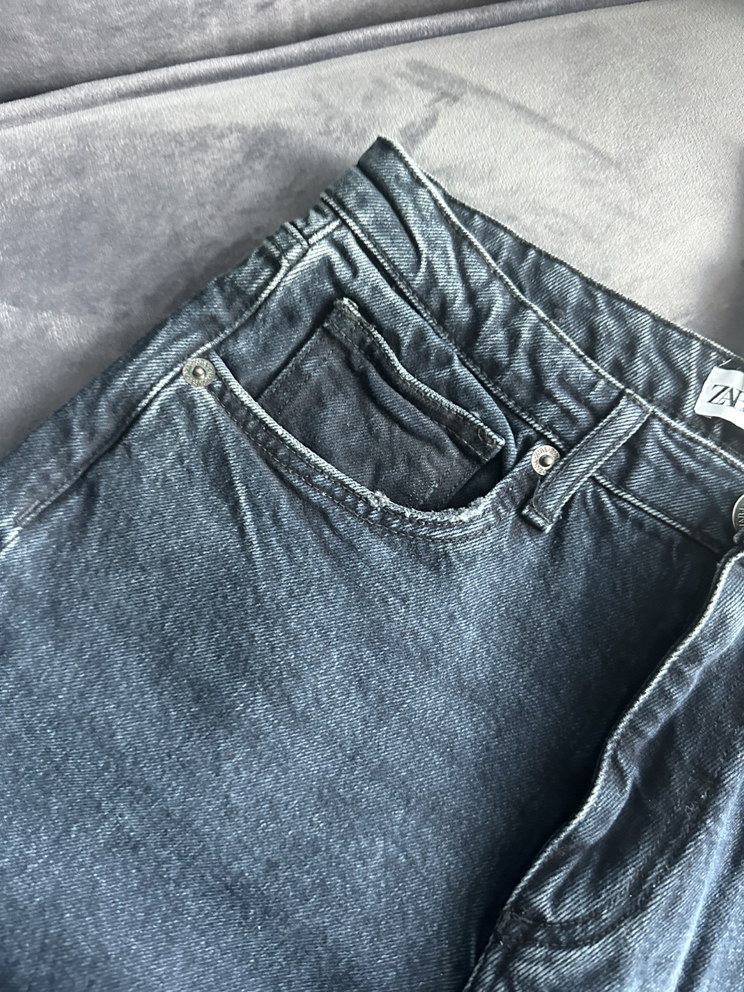 Zara Dark Wash Straight Leg Jeans - photo 5