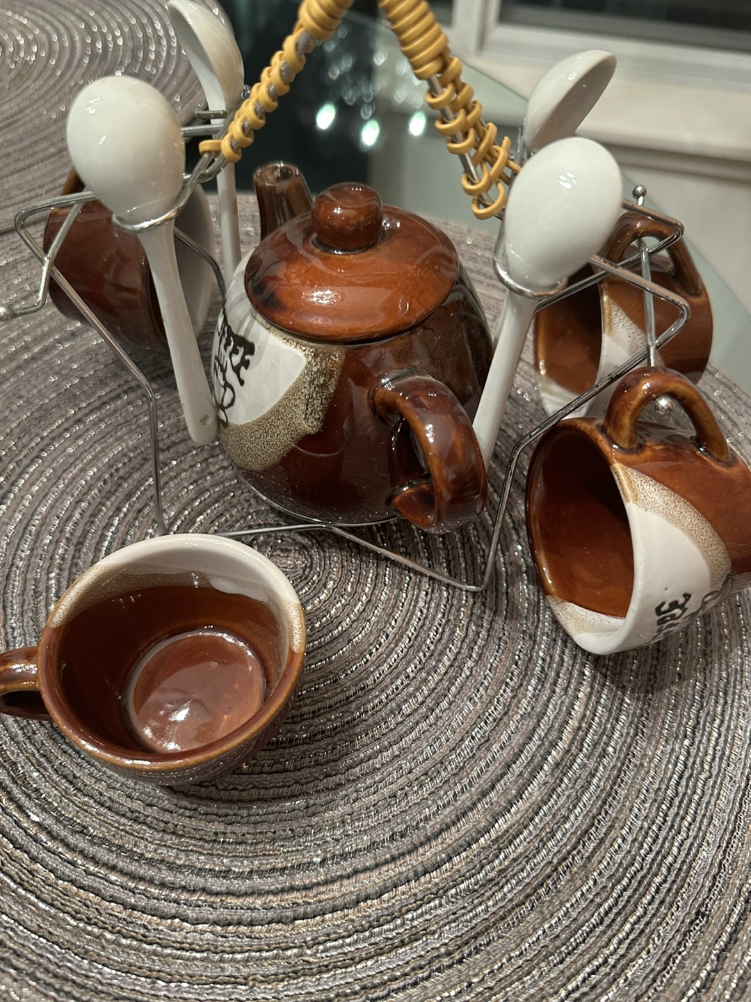 Vintage Coffee/Tea Set with Spoons and Stand - photo 3