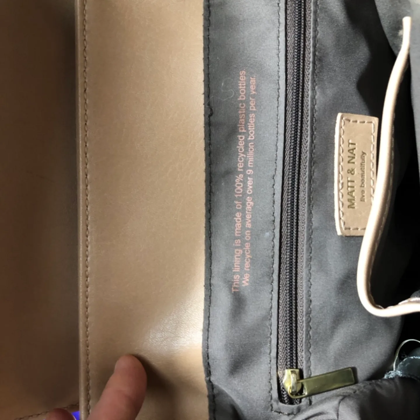 Matt & Nat Beige Vegan Leather Backpack image indicator(5)