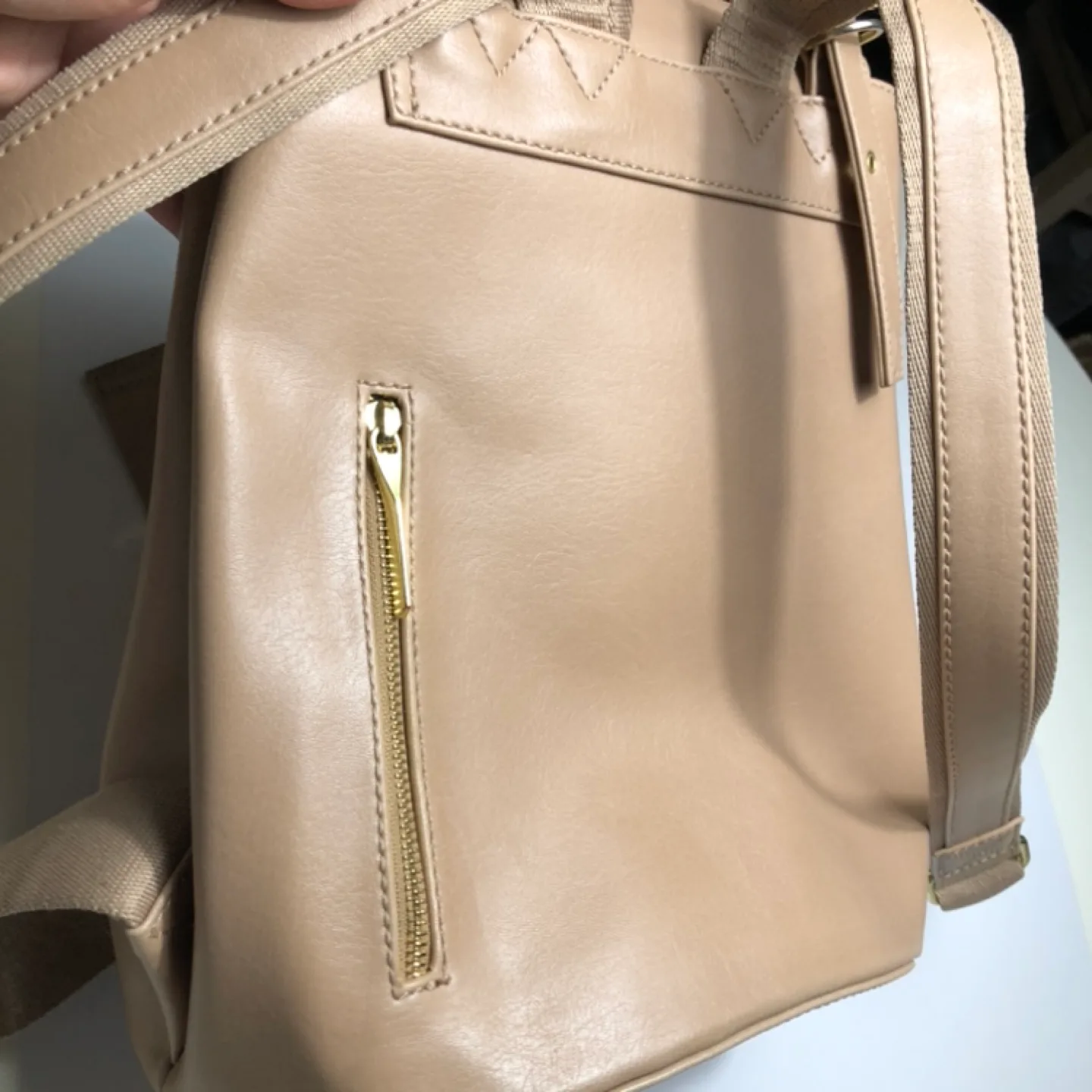 Matt & Nat Beige Vegan Leather Backpack image indicator(3)