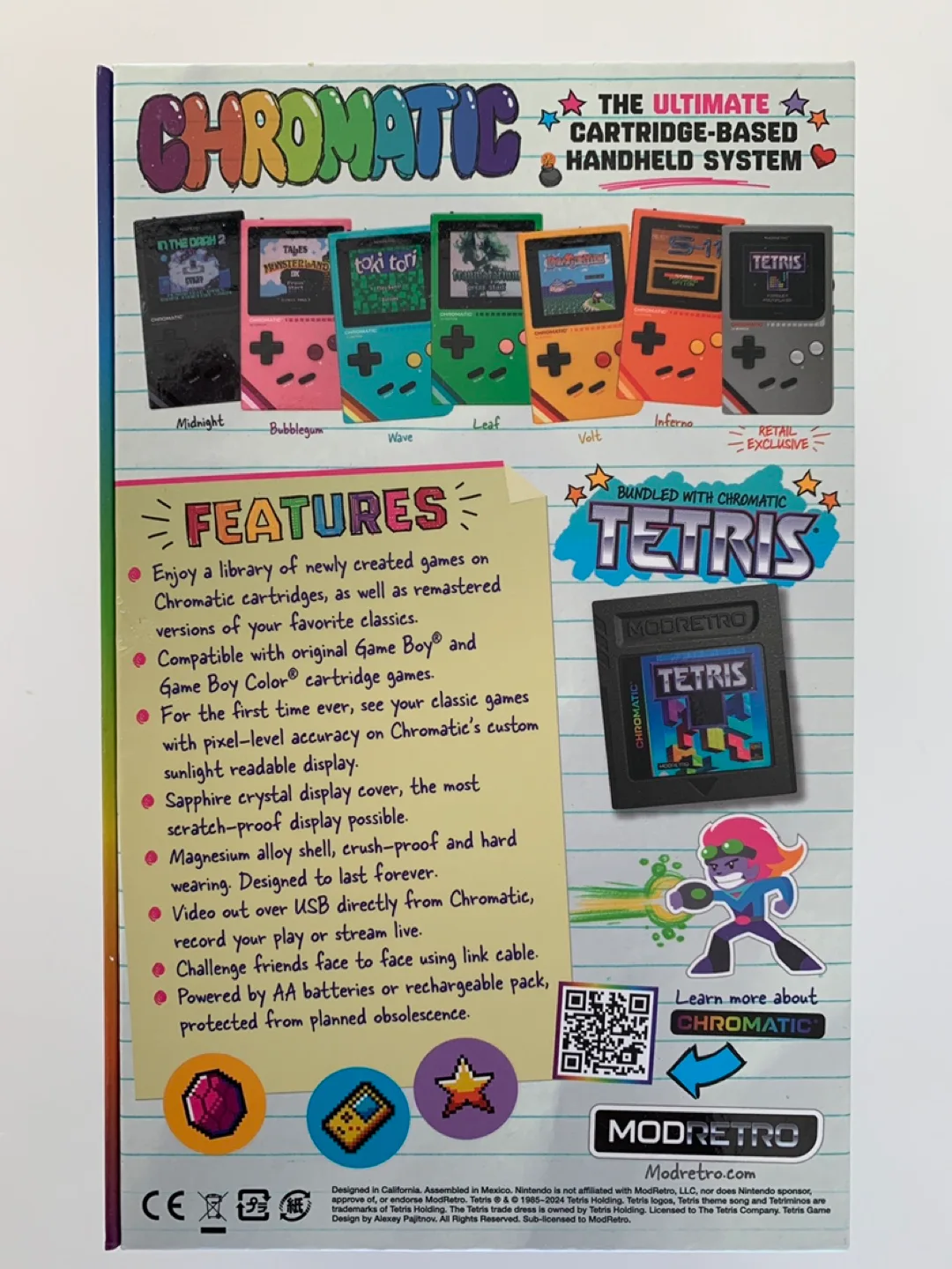 Chromatic 1st Edition Handheld Game System with Tetris image indicator(2)