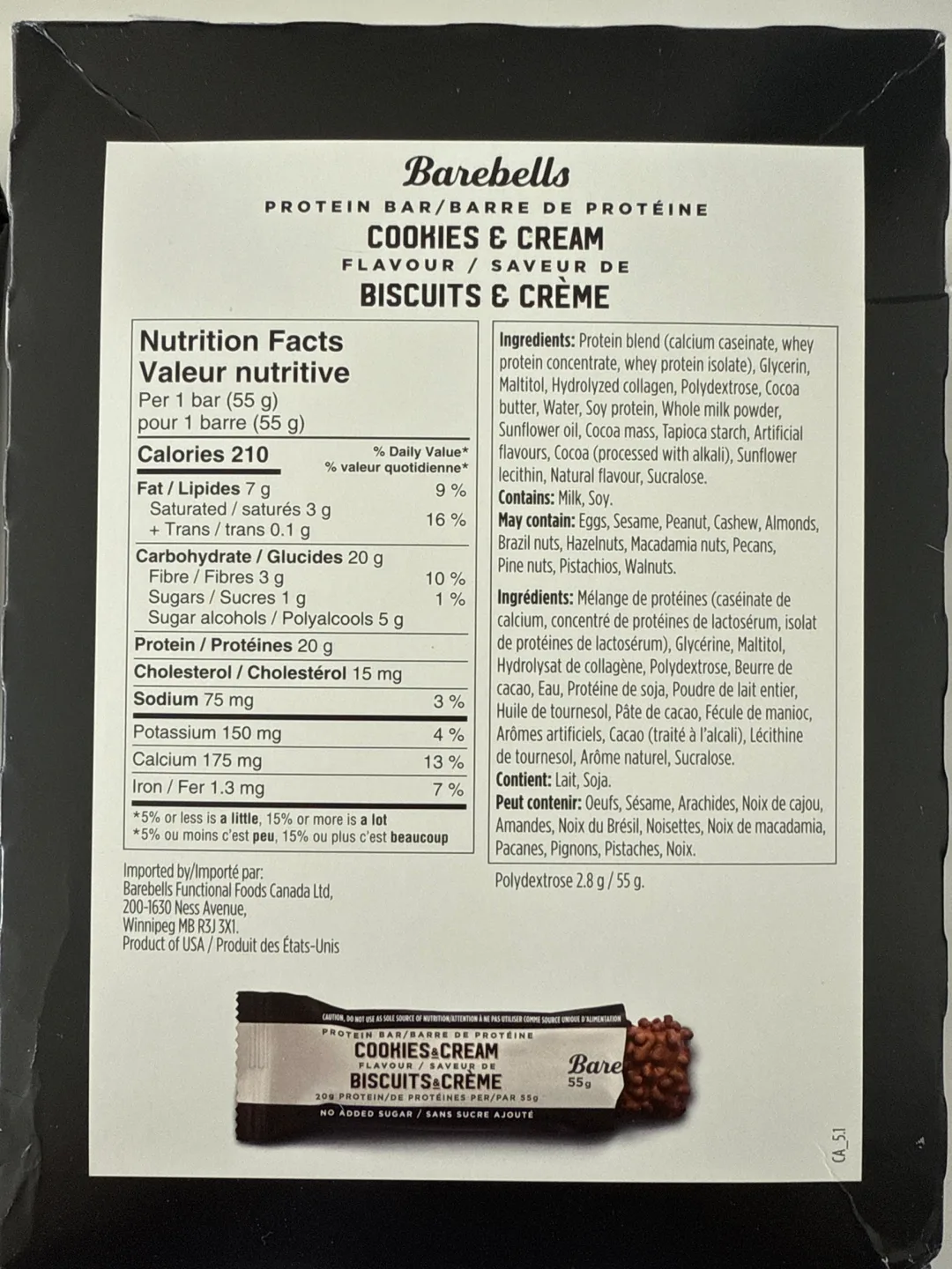 Barebells cookies & cream protein bars image indicator(2)