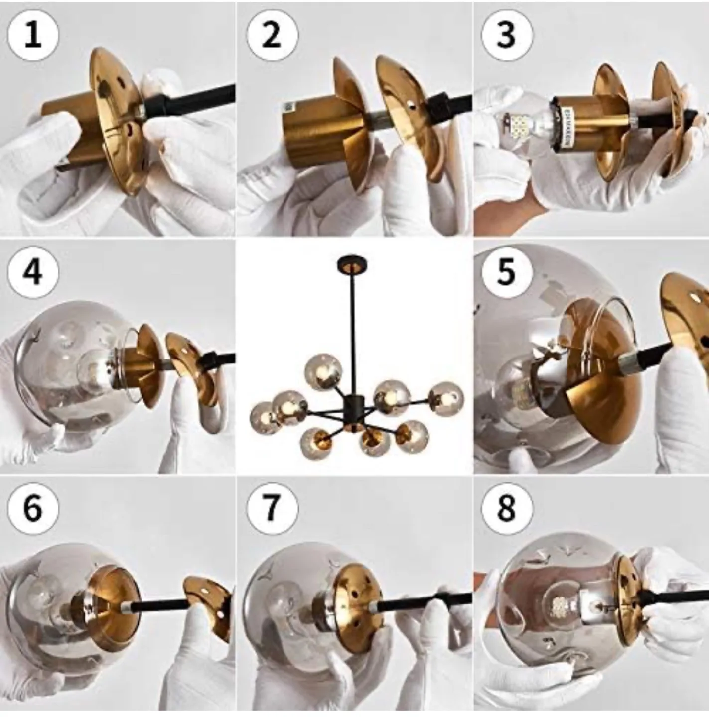 Modern 6-Light Sputnik Chandelier image indicator(5)