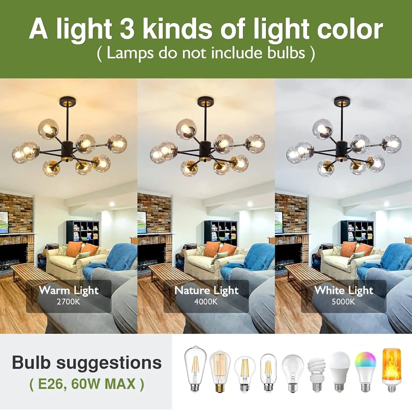 Modern 6-Light Sputnik Chandelier image indicator(3)