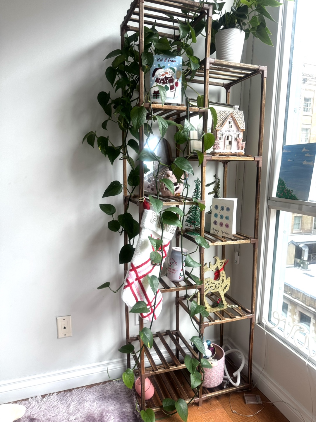 Wooden 6-Tier Shelving Unit